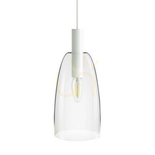 Skontrolujte Bellini L E14 biela priehľadná sklenená závesná lampa 230 V 15 W.
