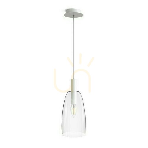 Skontrolujte Bellini L E14 biela priehľadná sklenená závesná lampa 230 V 15 W.