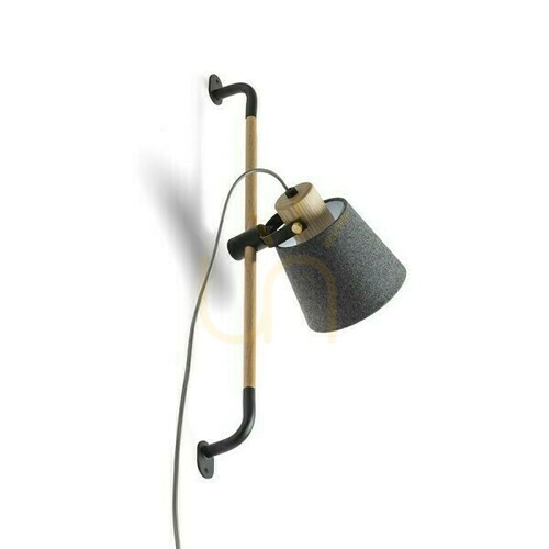 Skontrolujte Nástenné svietidlo Choupette Adjustable GreyBlack Textil/Lumber 230 V E27 15 W.