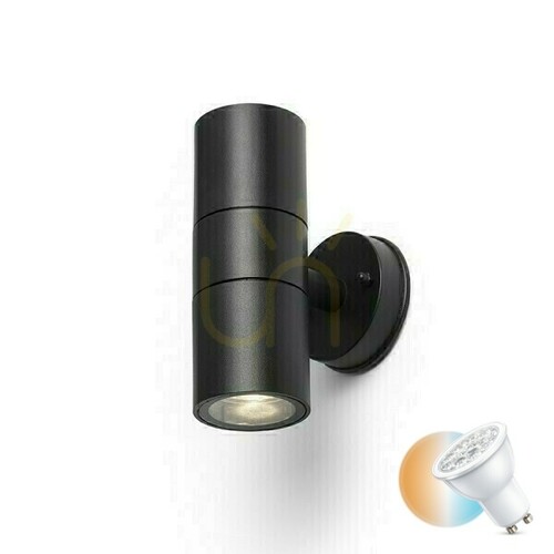 Skontrolujte Vonkajšie nástenné svietidlo Sorano Ii Black Plastic 230 V Led Gu10 2x8 W Ip44