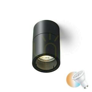 Čierne vonkajšie stropné svietidlo Rendl SORANO R13633 GU10 Ø6 cm IP44 small 0