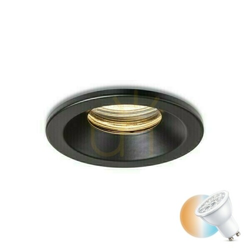 Skontrolujte Bella Gu10 Black 230 V Led 15 W Ip65 zapustené svietidlo