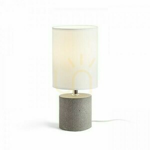 Stolová lampa Rendl Camino s tienidlom, biela, cementová podstava, E27 max. 15 W small 1