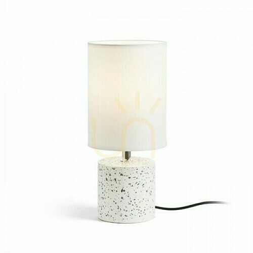 Skontrolujte Camino Stolná lampa so tienidlom Biela Decor Teraco 230 V E27 28 W.