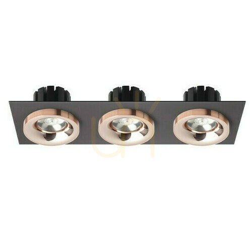 Skontrolujte Sharm Sq Iii Zapustené svietidlo čierna meď/medená 230 V Led 3x10 W 24° 3000 K