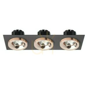 Sharm Sq Iii Zapustené svietidlo čierna meď/medená 230 V Led 3x10 W 24° 3000 K small 1
