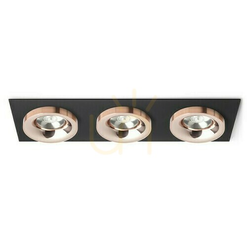 Skontrolujte Sharm Sq Iii Zapustené svietidlo čierna meď/medená 230 V Led 3x10 W 24° 3000 K