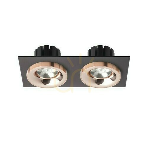 Skontrolujte Sharm Sq Ii Black Copper/Copper Zapustené svietidlo 230 V Led 2x10 W 24° 3000 K