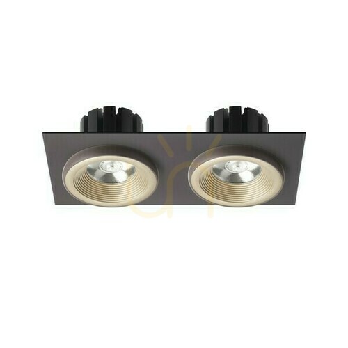 Skontrolujte Sharm Sq Ii Pearl Gold/Bronze Zapustené svietidlo 230 V Led 2x10 W 24° 3000 K