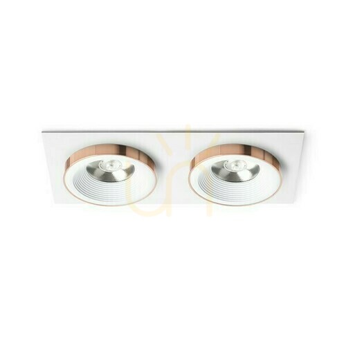 Skontrolujte Sharm Sq Ii zapustené svietidlo biela meď 230 V Led 2x10 W 24° 3000 K