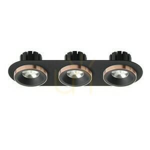 Sharm R Iii Zapustené svietidlo čierna/čierna meď 230 V Led 3x10 W 24° 3000 K small 1