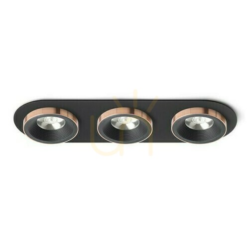 Skontrolujte Sharm R Iii Zapustené svietidlo čierna/čierna meď 230 V Led 3x10 W 24° 3000 K