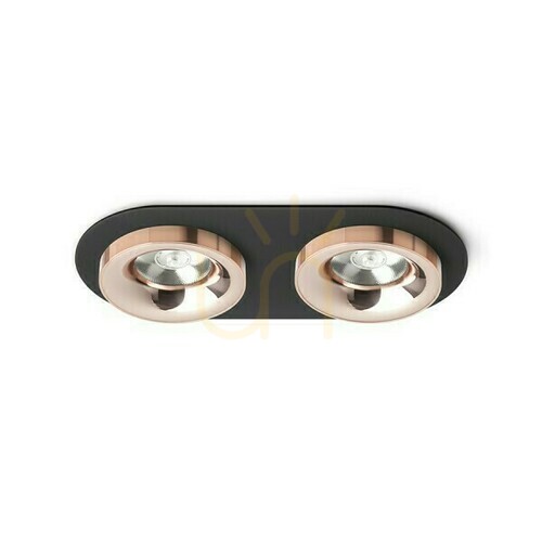Skontrolujte Sharm R Ii Black Copper/Copper Zapustené svietidlo 230 V Led 2x10 W 24° 3000 K