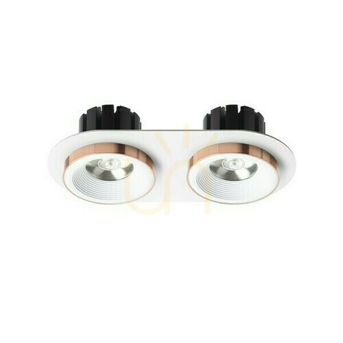 Skontrolujte Sharm R Ii Zapustené svietidlo biela meď 230 V Led 2x10 W 24° 3000 K