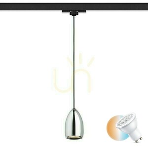 Závesné svietidlo Babades pre 3-fázovú lištu Chrome 230 V Gu10 35 W. small 0
