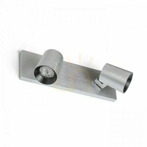 Skontrolujte Kenny Ii brúsený hliník/čierna lampa na povrchovú montáž 230 V Gu10 2x35 W.