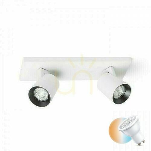 Skontrolujte Kenny Ii povrchová lampa biela/čierna 230 V Gu10 2x35 W.