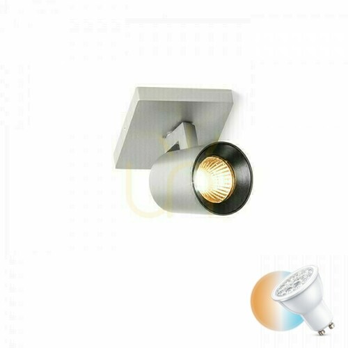 Skontrolujte Kenny I Brúsený hliník/čierna povrchová montáž Lampa 230 V Gu10 35 Watt.