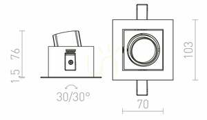 Zapustené svietidlo Rendl BONDY I R12856 biele LED 7 W 3000 K 24° small 7