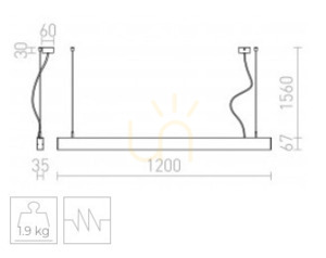 Pesante 35 eloxovaná hliníková závesná lampa 230 V Led 40 W 3000 K small 5