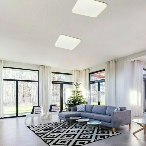 Skontrolujte Plafond Sempre Sq 63 Stropný podhľad so senzorom Akryl Milky 230 V Led 76 W 3000 K