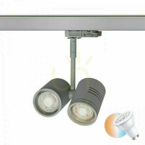 Skontrolujte Reflektor Beeba Ii pre 3-fázovú striebornú šedú lištu 230 V Gu10 2x35 W.