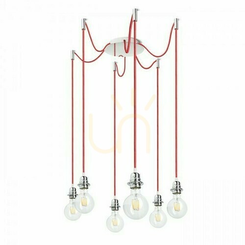 Skontrolujte Tienidlo, tienidlo Kombix 6 Závesná sada Chp+Czk+Cho 230 V E27 6x28 W.
