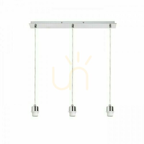 Skontrolujte Tienidlo, tienidlo Viac 60 Stropný závesný podstavec chróm 230 V E27 3x42 W.