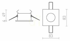 Zapustené svietidlo Rendl SPLASH SQ R11735 chróm GU10 LED max. 8 W IP65 small 9