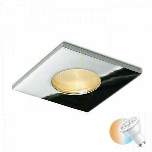 Skontrolujte Zapustené svietidlo Splash Sq Chrome 230 V Gu10 50 W Ip65