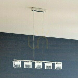 Estra V biela priehľadná sklenená závesná lampa 230 Led 5x5 W 3000 K small 3