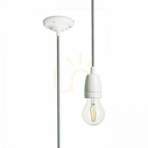 Skontrolujte Tienidlo, tienidlo Fabio Závesná súprava čierna/biela Porcelán 230 V E27 42 W.