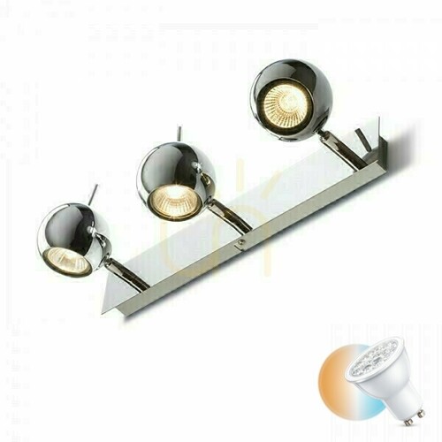 Skontrolujte Lesklá Iii povrchová lampa Chrome 230 V Led Gu10 3x8 W.