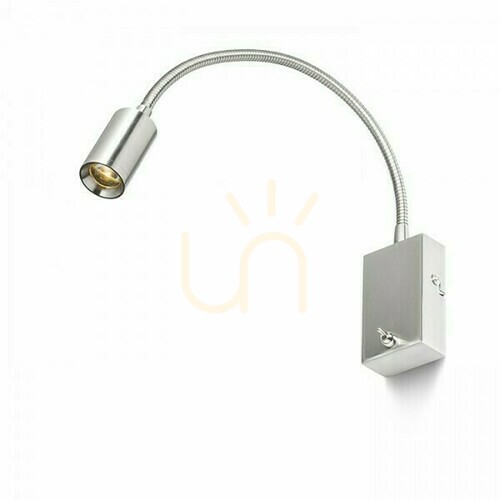 Skontrolujte Nástenné svietidlo RENDL VERSA R10602, nikel mat, husí krk 42 cm, LED 3 W 240 lm 3000K, uhol 40°, vypínač na základni
