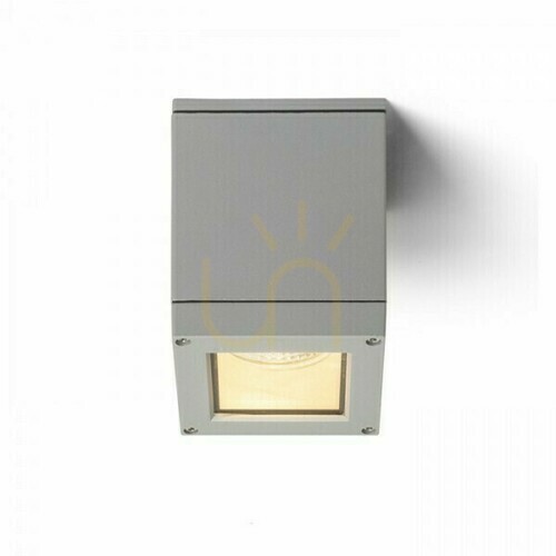 Skontrolujte Plafón Outdoor Quadra M Stropná strieborná sivá 230 V E27 75 W Ip54