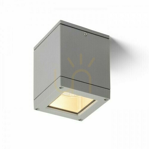 Skontrolujte Plafón Outdoor Quadra M Stropná strieborná sivá 230 V E27 75 W Ip54