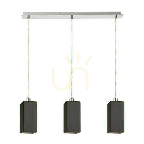 Skontrolujte Liz Iii 60 závesné svietidlo čierne sklo/niklová podložka 230 V Led E27 3x11 W.