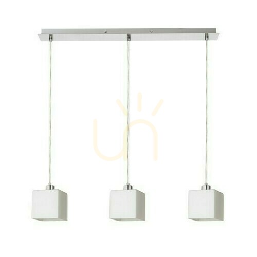 Skontrolujte Dados Iii 60 Opálové sklo/matný nikel Závesné svietidlo 230 V Led E27 3x11 W.