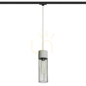 Závesné svietidlo BURTON pre 3-fázovú lištu E27 11W betón/čierna 40 cm R13816 RENDL small 1