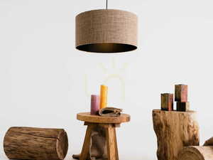 Závesné svietidlo CustomForm MASALA BLACK 50×30 cm, jutové tienidlo s čiernym vnútrom small 1