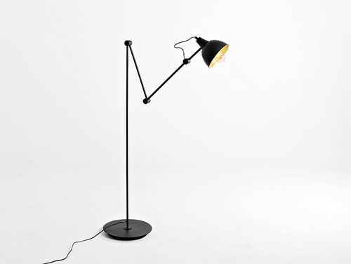 Skontrolujte Podlahová lampa COBEN FLOOR - čierna (zlatý stred tienidla).
