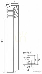 Vonkajšie stĺpikové svietidlo SU-MA RADO III 1 DG tmavosivé 75 cm small 3
