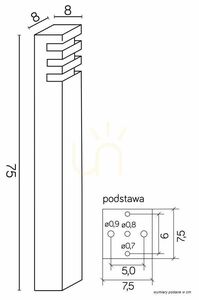 Vonkajšie stojace svietidlo SU-MA RADO 1 DG tmavo-sivé 75 cm IP54 E27 18 W small 3