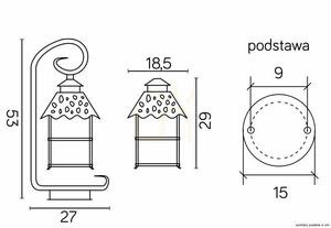 Vonkajšia stojaca lampa SU-MA CADIZ čierna patina 53 cm K 4011/1/Z small 3