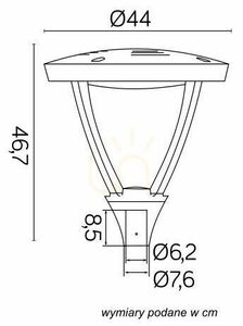 Vonkajšia stĺpová LED lampa SU-MA Mars 45 W 4000 K LS-LB-22A small 1