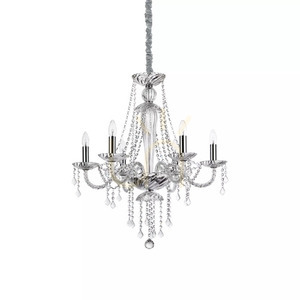 Závesné svietidlo Ideallux Amadeus SP6 168753 priehľadné chróm krištáľ 6xE14 67 cm small 1