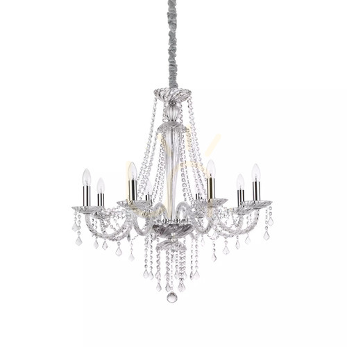 Skontrolujte Závesné svietidlo Ideallux Amadeus SP8 168777 chróm krištáľ sklo 80 cm