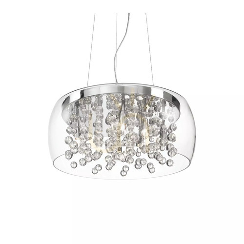 Skontrolujte Závesné svietidlo Ideallux Audi-80 SP8 transparentné chróm 8xG9 50 cm 031750
