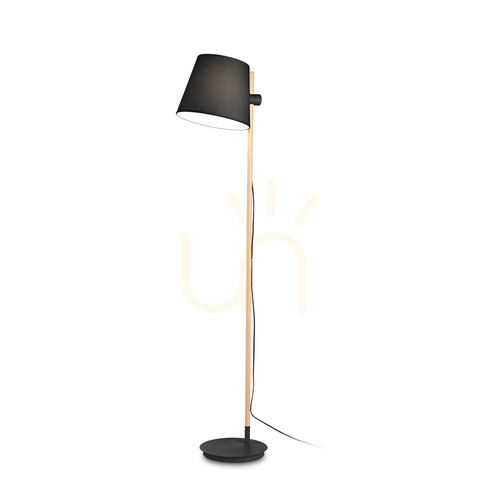 Skontrolujte Stojanová lampa Ideallux AXEL PT1 Nero čierna drevo/látka E27 282084