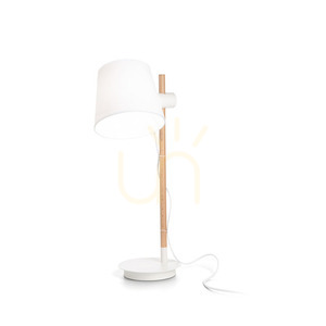 Stolová lampa Ideallux AXEL TL1 Bianco biela drevo/látka E27 282091 small 0